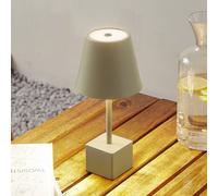 Lindby LED rechargeable table lamp Janea CUBE, green, metal
