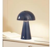 Lindby LED rechargeable table lamp Nevijo, blue, Ø20cm, USB, dimmable