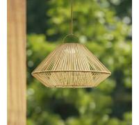 Lindby LED solar hanging lamp Austas, beige, Ø 50 cm, USB, IP54