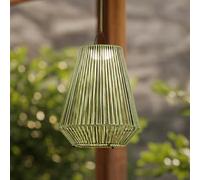 Lindby LED solar hanging lamp Austas, green, Ø 32 cm, USB, IP54