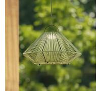 Lindby LED solar hanging lamp Austas, green, Ø 50 cm, USB, IP54