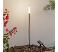 Lindby LED solar light Balian, black, aluminium, 3,000 K