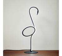 Lindby LED table lamp Pajaro, 49cm, black, aluminium, flamingo