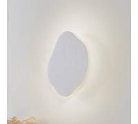 Lindby LED wall light Nielson, white, plaster, 30 x 30 cm