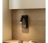 Lindby LED wall light Tallis, black, USB-C, movable