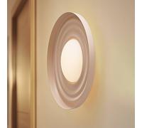 Lindby LED wall light Waves, beige, Ø 43 cm, metal