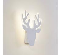 Lindby LED wall light, white, metal, reindeer