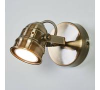 Lindby Leonor wall spotlight, brass, metal, 1-bulb, 9.5 cm