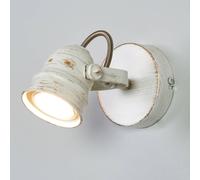 Lindby Leonor wall spotlight, white, metal, 1-bulb, 9.5 cm