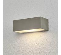 Lindby Leonora outdoor wall light, 20 cm, angular, stainless steel