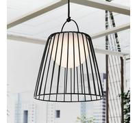 Lindby Levino LED rechargeable outdoor hanging light, black, metal