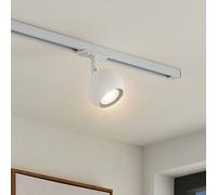 Lindby Linaro track spotlight, GU10, Ø 9 cm, white, 1-phase