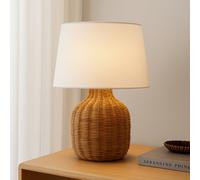 Lindby Lirenda table lamp, height 52 cm, rattan, natural/white