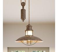 Ceiling Light 'Louisanne' dimmable (Maritime) in Brown Made of Metal for e.g. Hallway (1 Light Source, E27) from Lindby | Pendant Lighting, lamp, Hanging lamp, lamp, Ceiling lamp, Hanging Light
