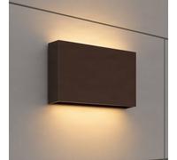 Lindby Lucande Jarte LED outdoor wall light, 20 cm, brown, IP65