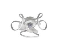 Lindby Lucande Modern LED Ceiling Fan with Light, 3-Blade Design Floral for Bedroom and Living Room CCT Remote Control Adjustable Speeds Ø60 White