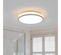 Lindby Lyss LED bathroom ceiling light with chrome frame