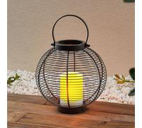 Lindby Mairuna LED solar lantern, black, 22.7 cm