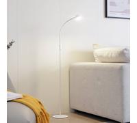 Lindby Maori LED floor lamp, white, metal, CCT, dimmable