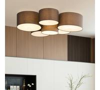 Lindby Maureka ceiling light, 94 cm, 6-bulb, textile