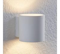 Lindby Mirza aluminium wall light, round, white