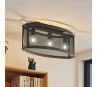 Lindby Mizgin ceiling light with grille 3-bulb