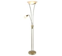 Lindby Modern Brass 2 Way Mother/Father Parent & Child Uplighter and Spotlight Design LED Floor Lamp, Warm White Standing with Reading Arm Classic Standard for Living Room Sofa Bedroom