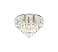 Lindby Modern Crystal Chandelier, LED Ceiling Light (5 xE14) Round Lamp Semi Flush Mount Chandeliers for Bedrooms Kitchen Living Room Hallway Acrylic 46 cm
