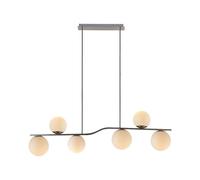 Lindby Modern Hanging Chandelier with 6 Glass Spheres, E14 Lights Bubble for Kitchen Dining Room Living Table Restaurant Metal 110 cm