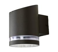 Lindby Modern Outdoor Wall Lamp/Wall Light Anthracite incl. LED on Solar - Melinda Stainless Steel/Polyester Round (Non Replaceable) LED (Non Replaceable) LED Max. 1 x 0.5 Watt/Garden Lighting /