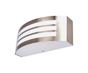 Lindby Modern Tight semi-Circular Outdoor lamp Stainless Steel/Nickel Matt/Satin IP44 - Raja/Polyester Round E27 Max. 1 x Watt/Garden Lighting/Lights/Lamps