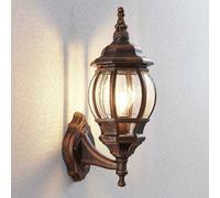 Lindby outdoor wall light Nadesha, height 47 cm, brushed gold
