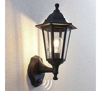 Lindby Nane outdoor wall light, sensor, lantern, seawater resistant