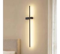 Lindby Natsumi LED wall light, black, aluminium, 90 cm