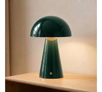 Lindby Nevijo LED rechargeable table lamp, green, Ø20 cm, USB, dimmer