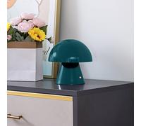 Lindby Nevijo LED rechargeable table lamp, petrol, Ø18cm, USB, dimmer
