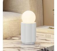 Lindby Nielson table lamp, white, lampshade height 8.5 cm, plaster