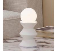 Lindby Nielson table lamp, white, lampshade height 9 cm, plaster