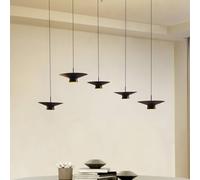 Lindby Norvind LED pendant light, 10-bulb, black, dimmable.