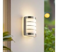 Lindby Noyan outdoor wall light, 22 cm, stainless steel, IP44, E27