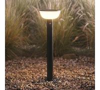Lindby Obintu LED solar path light, black, 63 cm, sensor