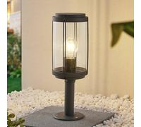 Lindby Ojali pillar light, round, dark grey