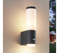 Lindby Okari outdoor wall light with sensor, straight