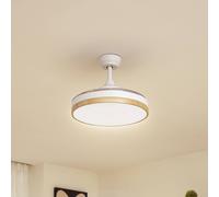 Lindby Oras LED ceiling fan, white, DC, quiet, Ø 107 cm