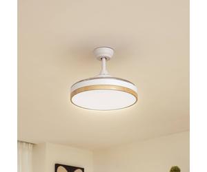 Lindby Oras LED ceiling fan, white, DC, quiet, Ø 107 cm