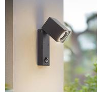 Outdoor Wall Light 'Othil' dimmable with Motion Detector (Modern) in Silver Made of Aluminium (1 Light Source, GU10) from Lindby | Wall lamp for Exterior/Interior Walls, House, Terrace und Balcony