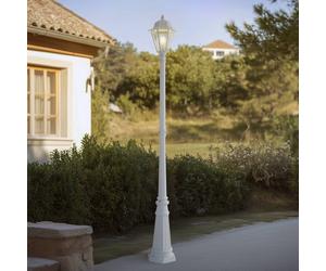 Lindby outdoor light Edana, 211 cm, white, metal, E27, IP44