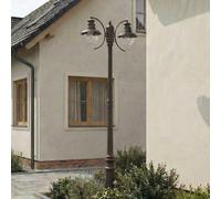 Lindby outdoor light Eddie, 198 cm, rust, metal, IP44, E27