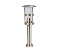 Lindby Outdoor Lights Noemi (Modern) in Silver Made of Stainless Steel (1 Light Source, E27) from Pillar Garden Path Bollard lamp