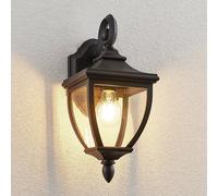 Outdoor Wall Light 'Cerys' dimmable (Antique, Vintage) in Black (1 Light Source, E27) from Lindby | Wall lamp for Exterior/Interior Walls, House, Terrace und Balcony